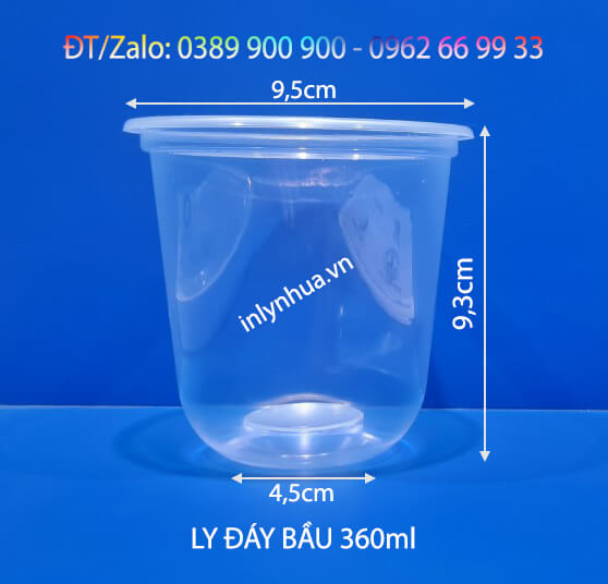 Ly nhựa đáy bầu 360ml Ly nhựa đáy bầu 360ml
