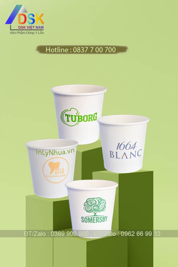 Ly giấy nhỏ in logo