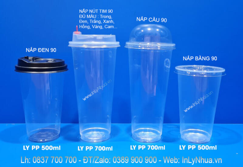 Ly nhựa có nắp nút tim