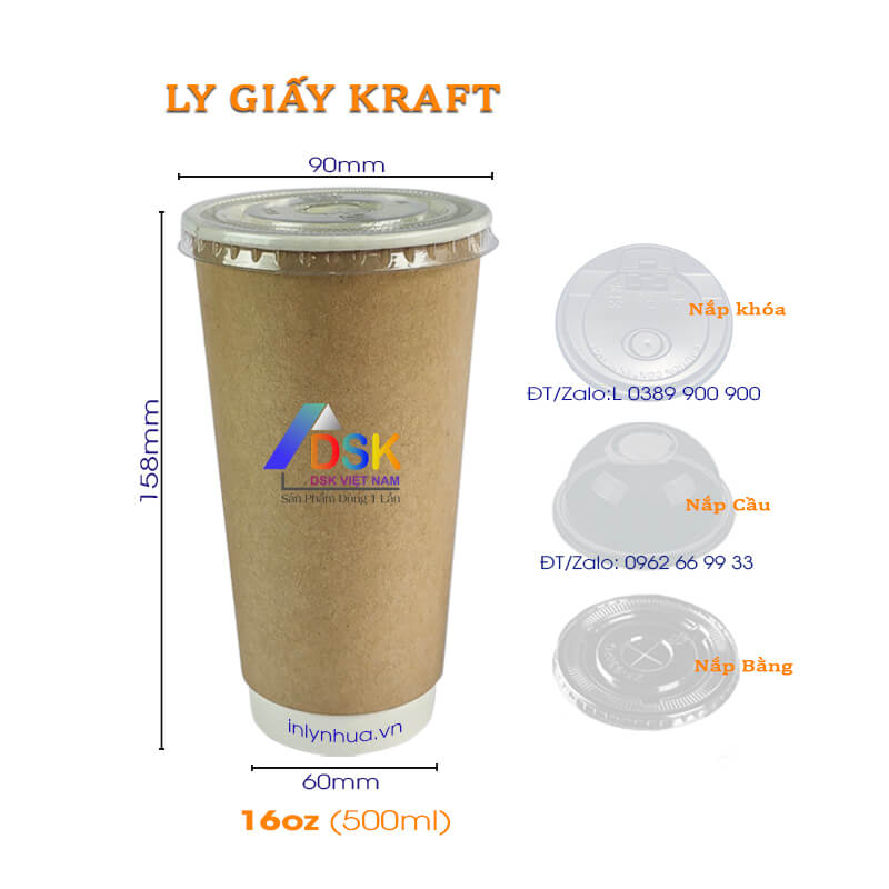 Ly giấy Kraft 22oz (650ml) Ly giấy Kraft 22OZ